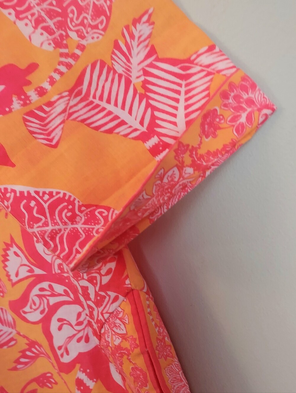Gretchen Scott Tunic Blouse Top Size Small Orange Pink Resort Preppy - Picture 7 of 11